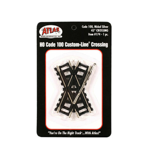 Atlas Trains HO Code 100 45-Degree Custom Crossing ATL174