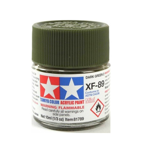 Tamiya Acrylic Mini XF-89 Dark Green 2 10ml Bottle TAM81789