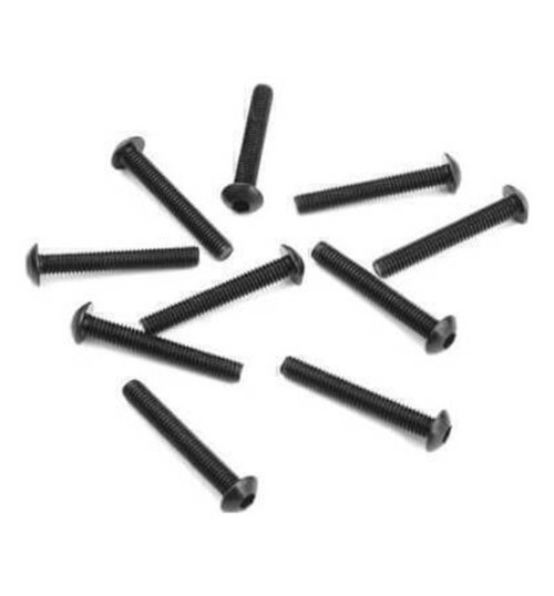 Tekno RC M3x20mm Button Head Screws (black, 10pcs) TKR1409