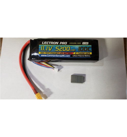 Common Sense RC Lectron Pro 11.1V 5200mAh 100C LiPo Battery CMS3S5200-100X