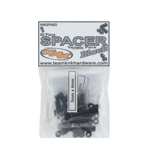 Team KNK Aluminum Spacer Variety Pack (Black) (60) KNKSPVAR2