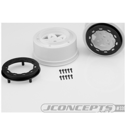 JConcepts Tremor Slash Rear Slash 4x4 F & R Wheel - White Wheel / Blac JCO3391WB