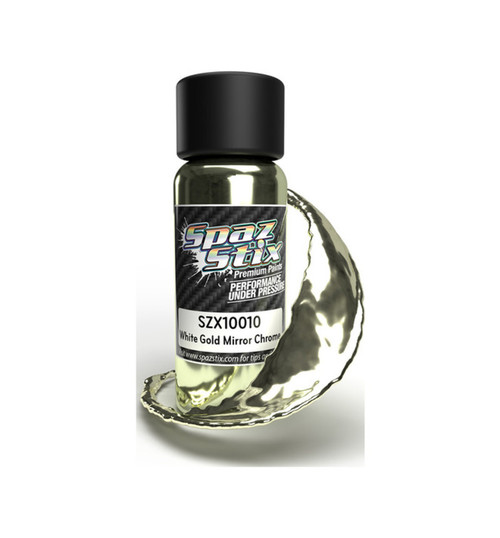 Spaz Stix White Gold Mirror Chrome Airbrush Ready Paint 2oz Bottle SZX10010