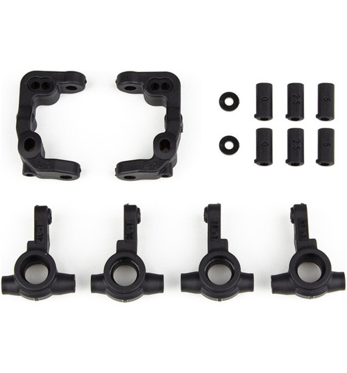 Associated RC10B6.4 -1mm Scrub Caster and Steering Blocks ASC91901
