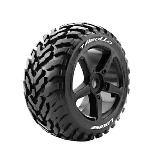 Louise RC T-Apollo 1/8 Off-Road Truggy Tires 0 Offset 17mm Mounted LOULT3252SB