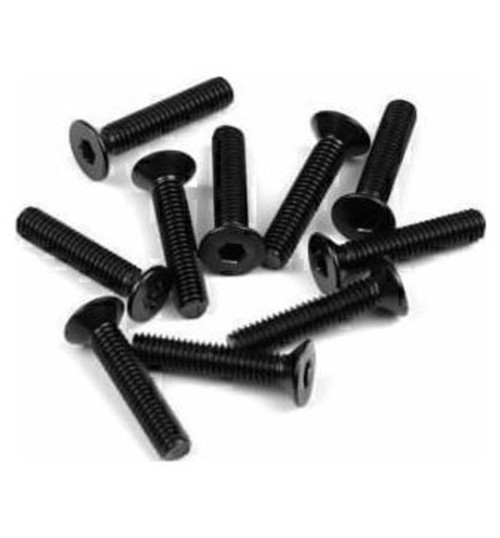 Tekno RC M4x20mm Flat Head Screws (black 10 pieces) TKR1349