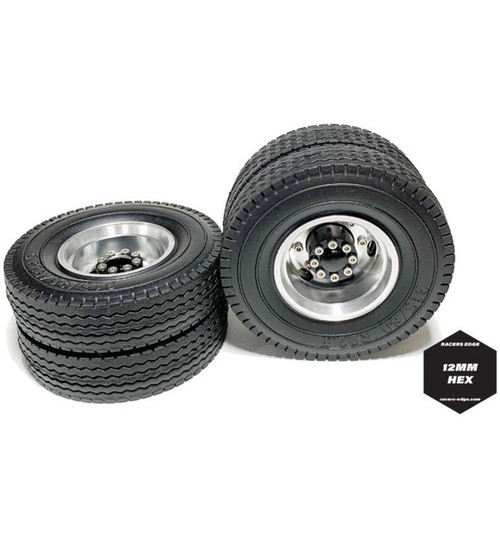 Racers Edge 1/14 Premount Semi Rear Tire 2 pieces RCE3491