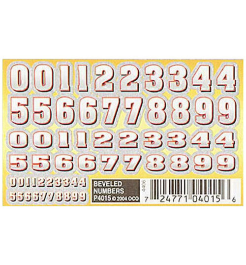Pinecar Dry Transfer Decals Beveled Numbers PIN4015