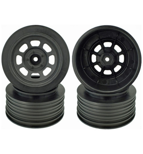 DE Racing Speedway Wheels for TRA Slash Front / 19mm BKSP / BLACK / DER-DS4-FB