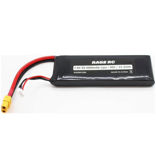Rage RC 2S 7.4V 4500mAh 40C Battery Pack with XT60 Connector; Velocity RGRB1284