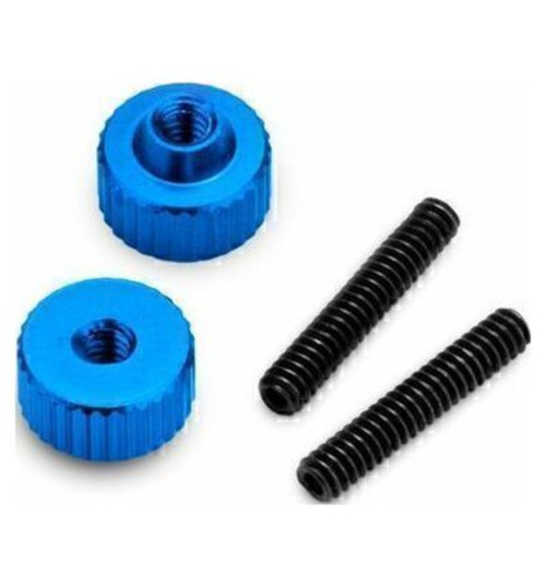 JConcepts 4-40 Thumb Nuts W/Set Screw 2pc Blue Fits Vintage Vehicle JCO5238-1