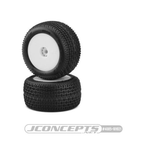 JConcepts Twin Pin pink compound pre-mounted white wheels JCO4005-101021