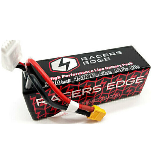 Racers Edge 5300mAh 4S 14.8V 60C Hard Case LiPo Battery with RCELP53004S60XT60
