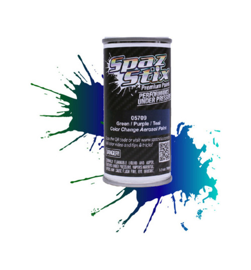 Spaz Stix Color Change Aerosol Paint Green/Purple/Teal 3.5oz Can SZX05709