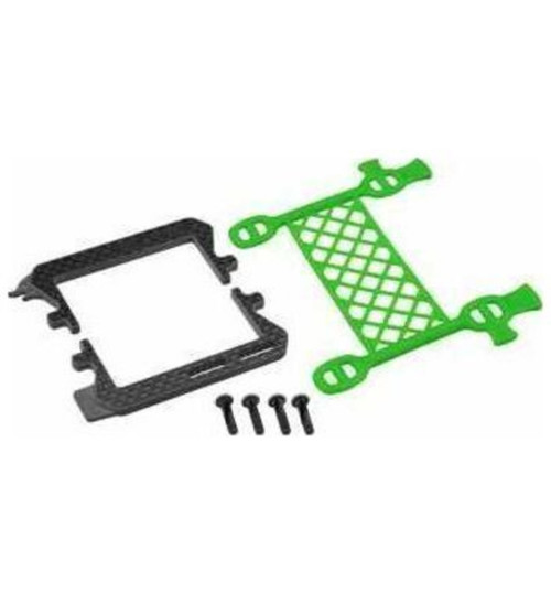 JConcepts B6.3 Carbon Logo / Cargo Net Battery Brace Green JCO22985