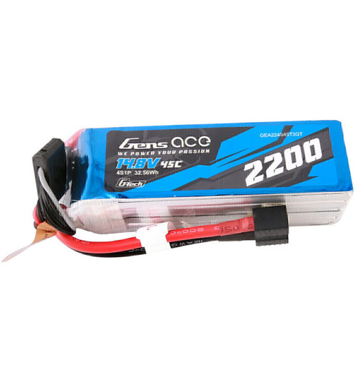 Gens Ace 11.1v 1800mah 3s 45c G-Tech Smart Lipo: T-plug style conne GEA183S45DGT