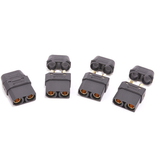 Monkey King RC XT90 Plug with Sheath Female Only Black - 4 pieces MK2910HFBK