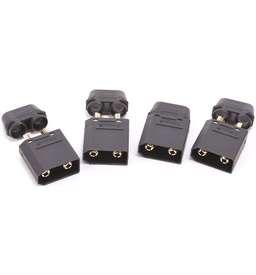 Monkey King RC XT90 Plug with Sheath Male Only Black - 4 pieces MK2910HMBK