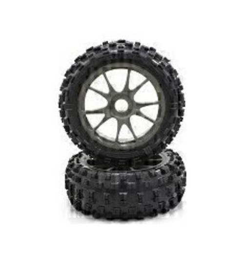 Kyosho 10-Spoke Wheel with Tire(Gunmetal/KC/2pc) KYOIFTH004GMKC
