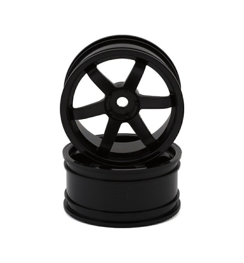 Yokomo 6-Spoke Drift Wheels (Black) (2) (7mm Offset) YOKTW5313B7