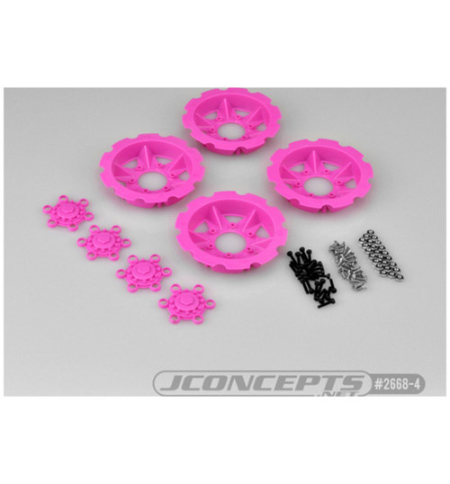 JConcepts Tracker Wheel Discs for Dragon Wheels Pink 4 pieces JCO26684