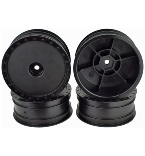 DE Racing Borrego Wheels for Associated B6/Kyosho Rb6 Front Black DER-BB4-KFB
