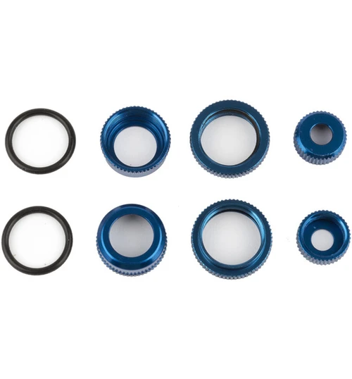 Associated 10mm Shock Caps and Collars blue aluminum ASC21556