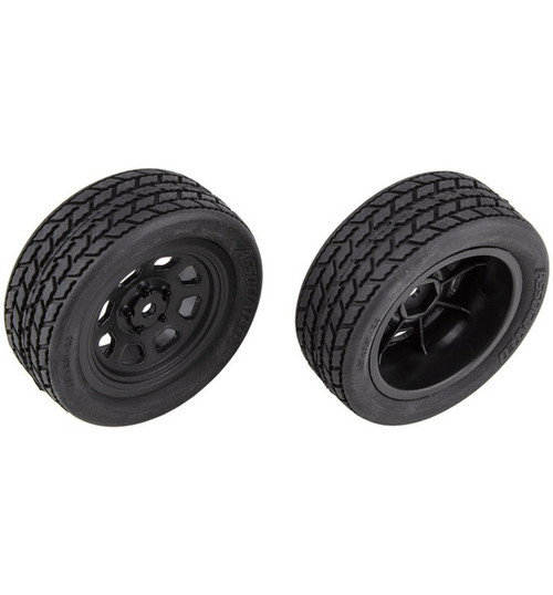 Associated SR10 Front Wheels with Street Stock Tires Mounted ASC71194