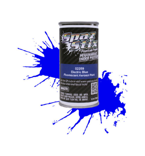 Spaz Stix Electric Blue Fluorescent Aerosol Paint 3.5oz Can SZX02259