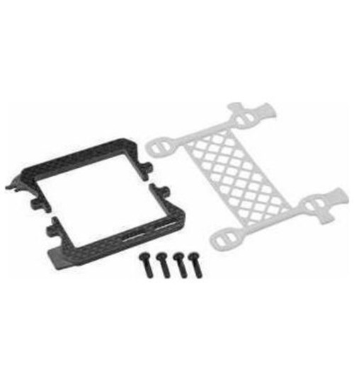 JConcepts B6.3 Carbon Logo / Cargo Net Battery Brace White JCO22983