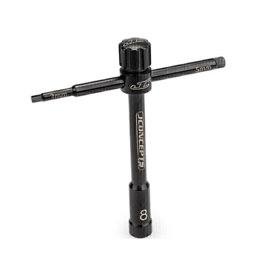 JConcepts Multi-Wrench Black 8mm Glow Plug 3mm/5mm Wrench Fits 1/8th  JCO5026