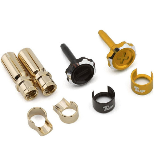 1UP Racing Lockdown Adjustable Bullet Plug Grips W/5mm Bullets Gold/ 1UP190457