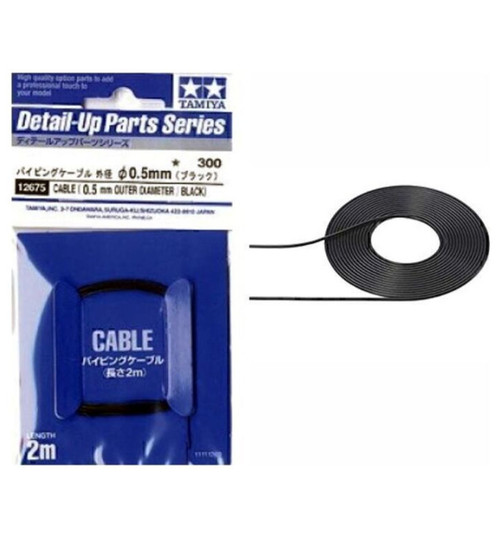 Tamiya Cable Outer Diameter 0.5mm Black TAM12675