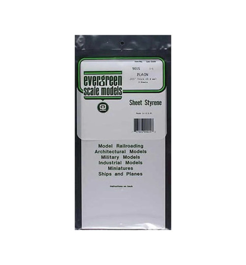 Evergreen Scale Models White Sheet .015 x 6 x 12 (3) EVG9015