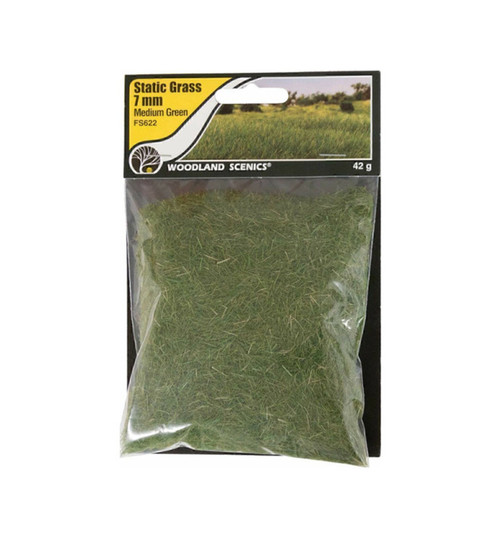 Woodland Scenics Static Grass Medium Green 7mm WOOFS622