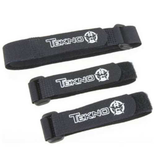 Tekno RC Battery Straps Black 4-6 Cell (2 Short 1 Long) TKR40007K