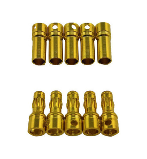 Racers Edge 3.5mm Gold Plated Banana Plugs, Male & Female 5 Pair RCE1663