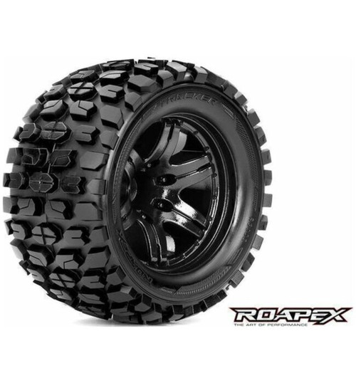 Roapex R/C Tracker 1:10 Monster Truck Tire Black Wheel with 0 Offest ROPR3002-B0
