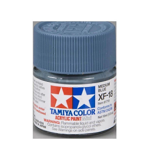 Tamiya Acrylic Mini XF18 Medium Blue TAM81718
