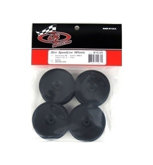 DE Racing Slim Speedline Buggy Wheels for B6/B6D/RB6 Front Black 4  DER-SB4-SAB
