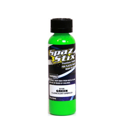 Spaz Stix Green Fluorescent Airbrush Ready Paint 2oz Bottle SZX02150