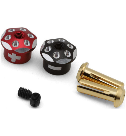 Yokomo Aluminum Battery Plug Grip Set (Red/Black) YOKRP121P4