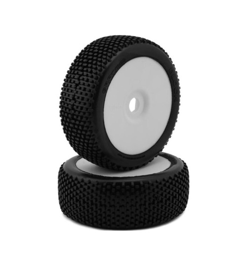 GRP Tires Block Pre-Mounted 1/8 Buggy Tires (White) (2) (S35 - Soft GRPGMX20-S35