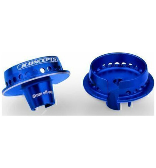 JConcepts Fin 13mm Spring Cup 5mm Off-Set Blue Fits Team Associated 13 JCO2703-1