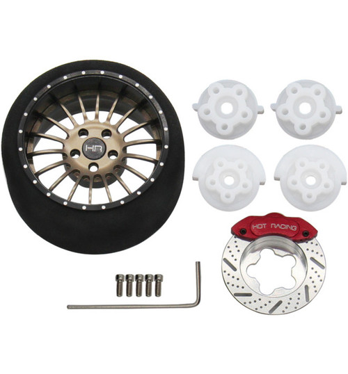 Hot Racing Gunmetal 18 Spoke Alum. Steering TX Wheel SW38811