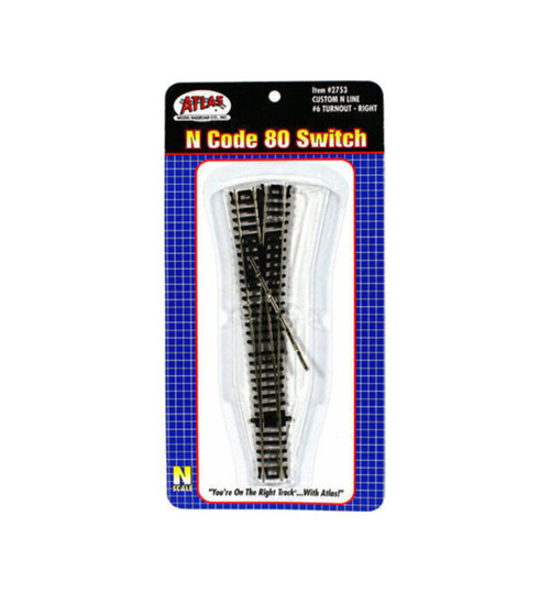 Atlas Trains N Code 80 Custom #6 Right-Hand Turnout ATL2753