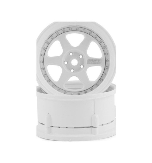 DS Racing Drift Element 6 Spoke Drift Wheels (Triple White W/Silver R DSC-DE-203