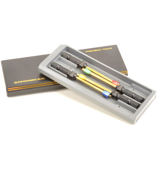 Arrowmax Power Tool Tip Set 4 Pieces + Aluminum Case B/Golden schAM502901