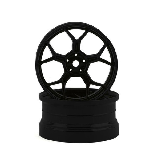 DS Racing Feathery Split Spoke Drift Rim (Matte Black) (2) (6mm Offse-DSC-DF-004