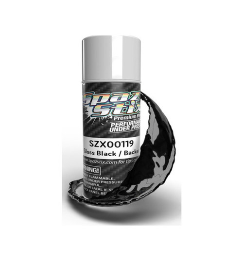 Spaz Stix High Gloss Black/Backer Aerosol Paint 3.5oz Can SZX00119